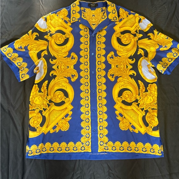 Versace Barocco 660 Silk Bowling Shirt - Picture 1 of 9